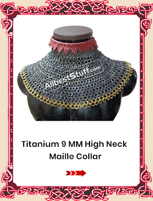 Riveted Flat Maille Collar Steel with Brass