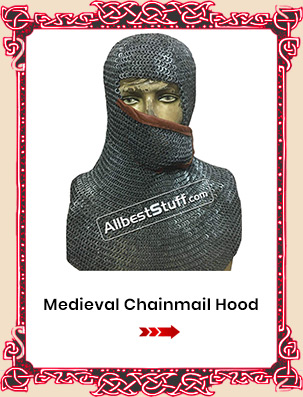 13th Century Hood Flat Riveted Solid Ring Coif